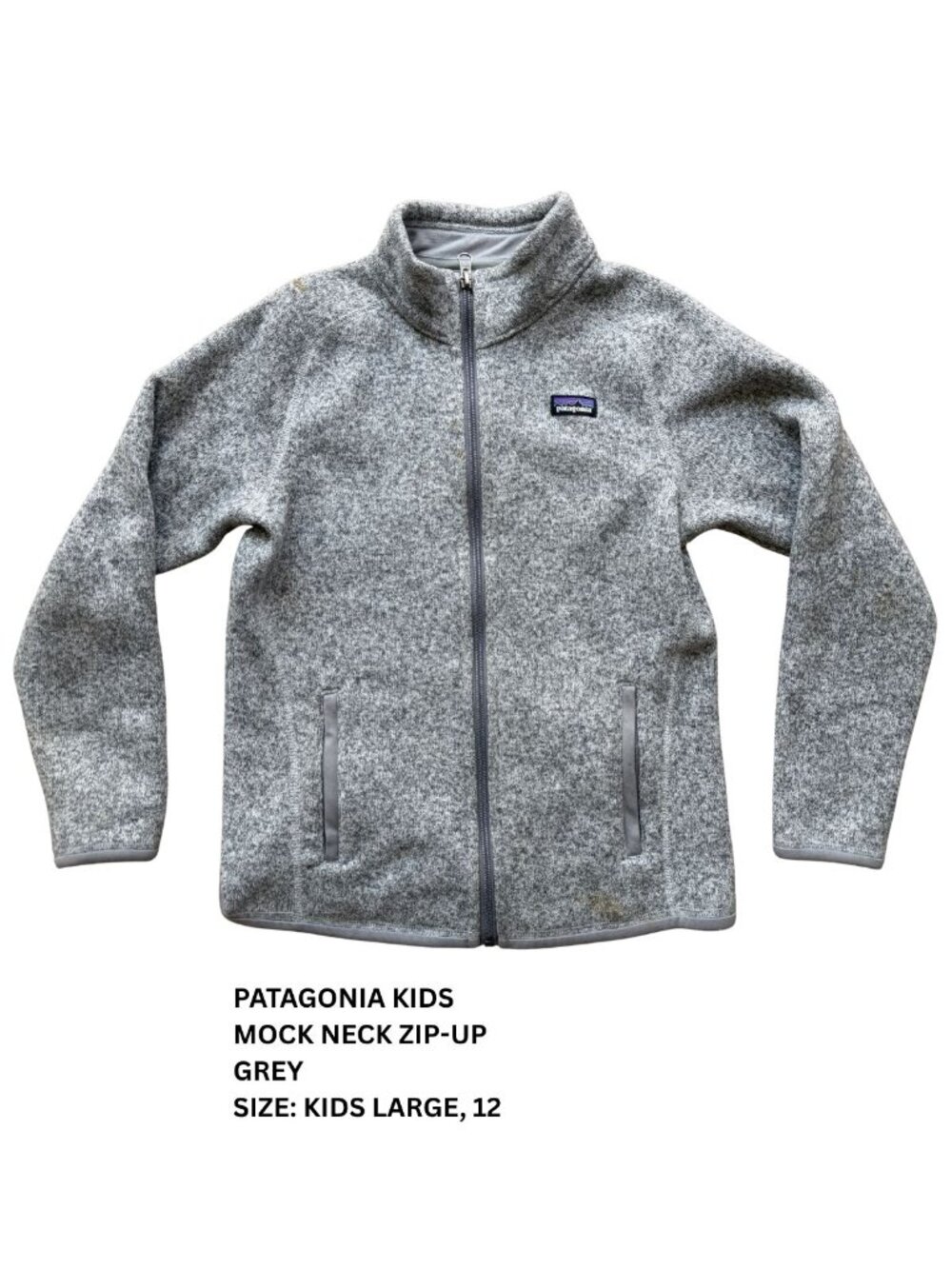 Patagonia Kids Better Sweater Full-Zip Fleece Jacket Gray – Size Large 12